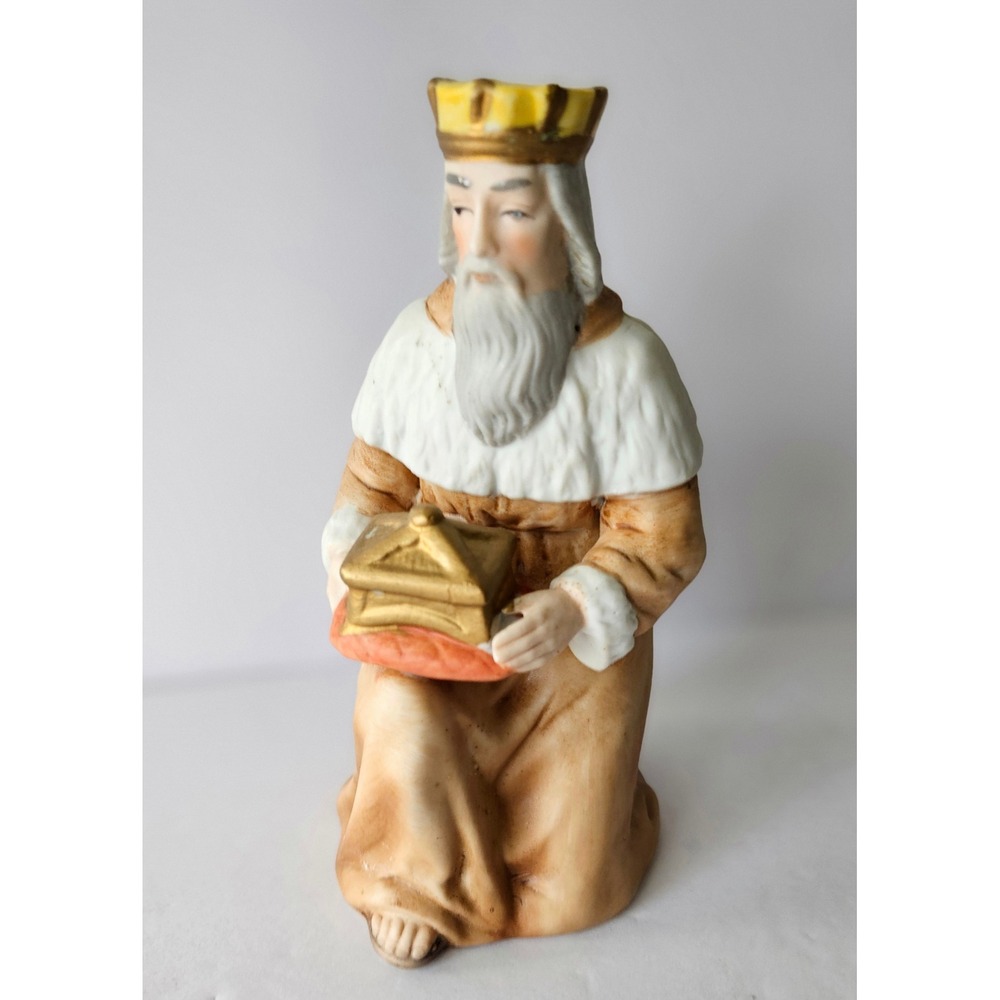 Vtg HOMCO Nativity Wise Man Porcelain Figure 5599 Kneeling Magi Gift Replacement
